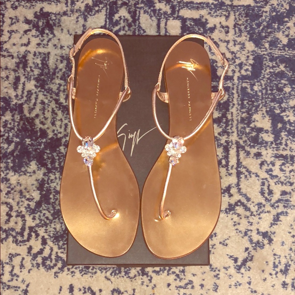 Giuseppe Zanotti Swarovski Crystal Metal Sandal